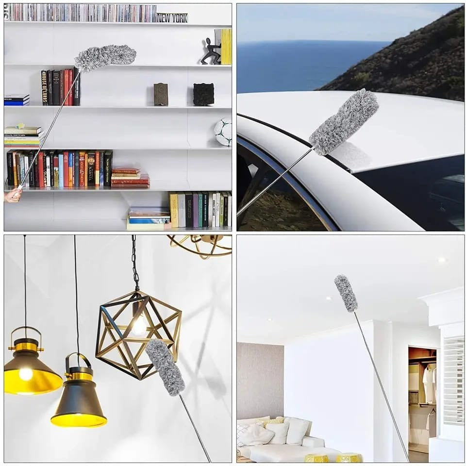 SmarterCartly™ Microfiber Extendable Duster – Long Handle Flexible Cleaning Brush for High Ceiling Fans & Furniture