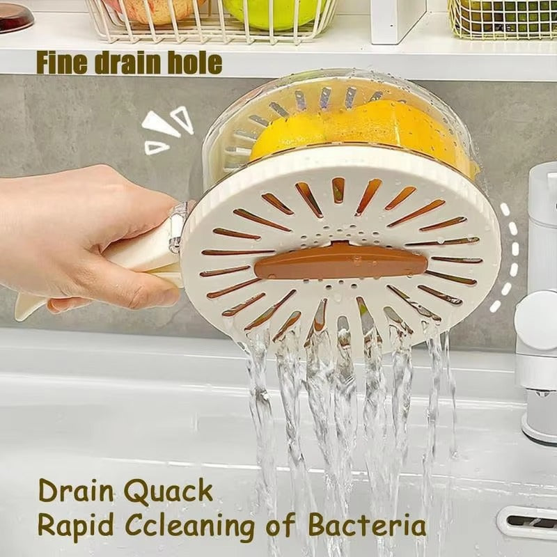 SmarterCartly™ 2-in-1 Fruit & Vegetable Drainer Basket – Fresh-Keeping Storage Container with Strainer Lid
