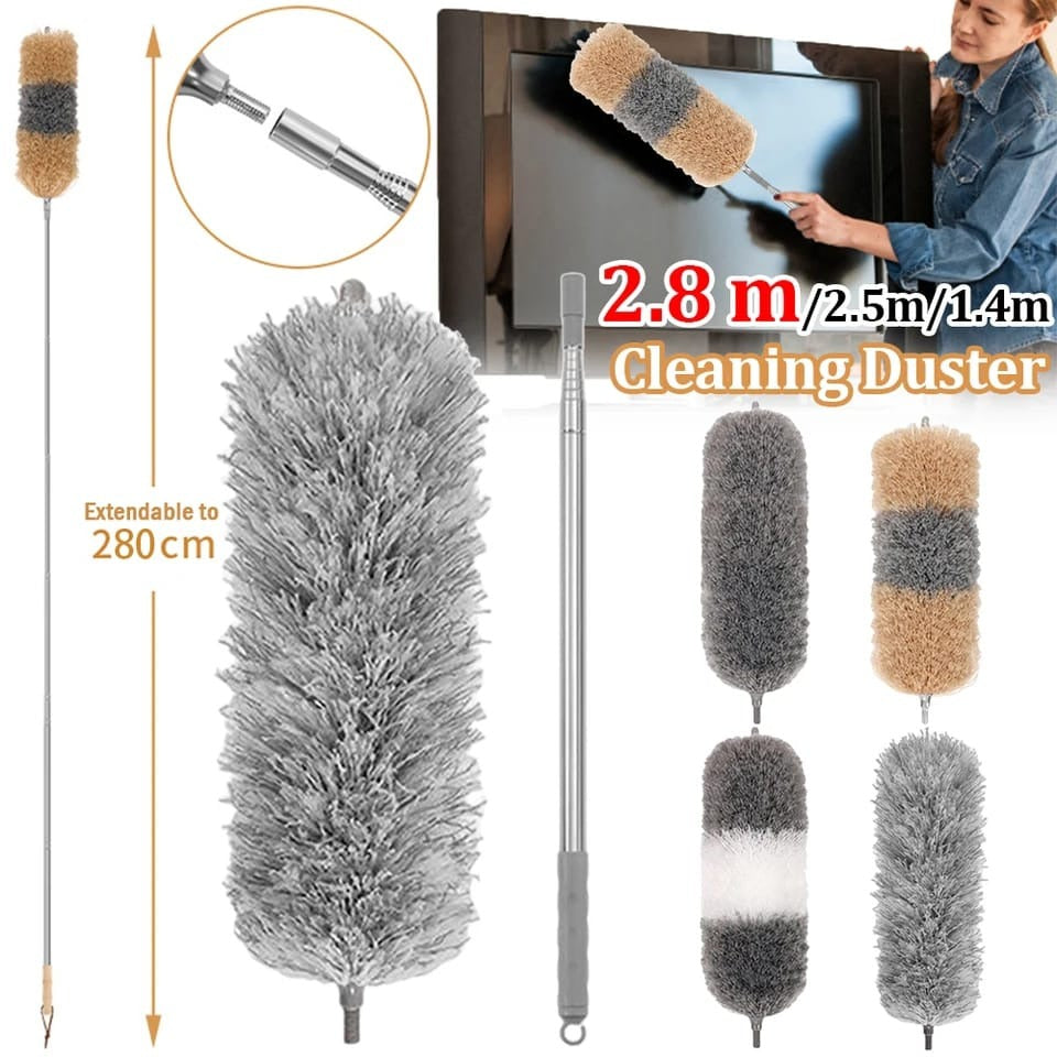 SmarterCartly™ Microfiber Extendable Duster – Long Handle Flexible Cleaning Brush for High Ceiling Fans & Furniture