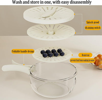 SmarterCartly™ 2-in-1 Fruit & Vegetable Drainer Basket – Fresh-Keeping Storage Container with Strainer Lid