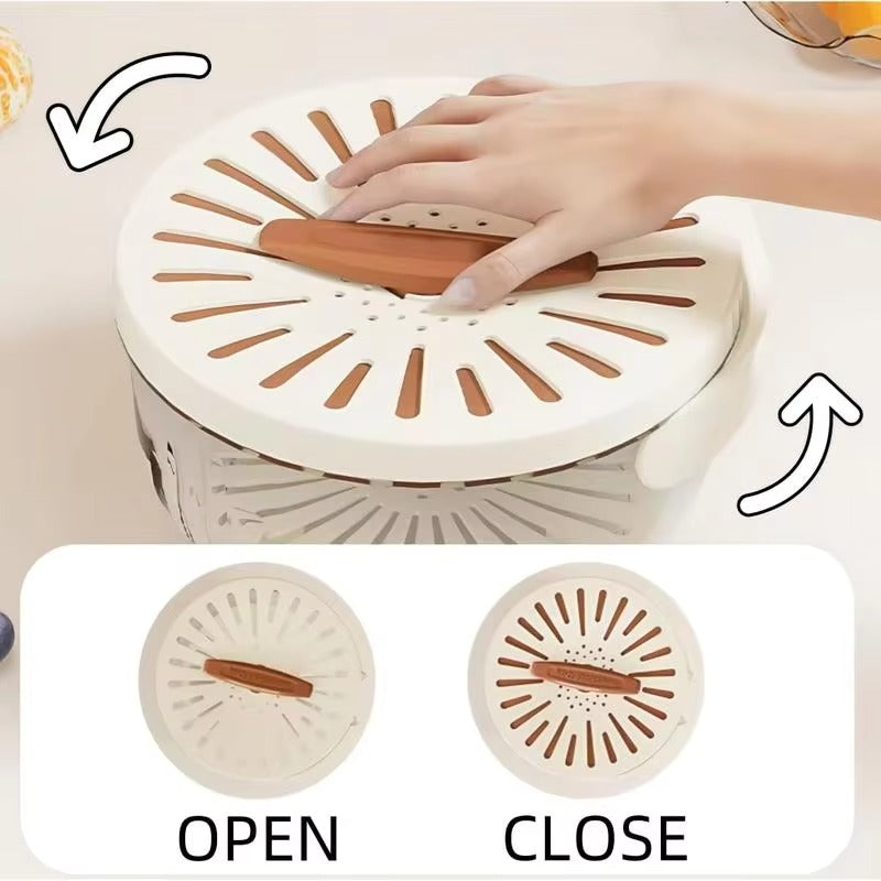 SmarterCartly™ 2-in-1 Fruit & Vegetable Drainer Basket – Fresh-Keeping Storage Container with Strainer Lid