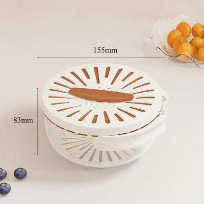 SmarterCartly™ 2-in-1 Fruit & Vegetable Drainer Basket – Fresh-Keeping Storage Container with Strainer Lid