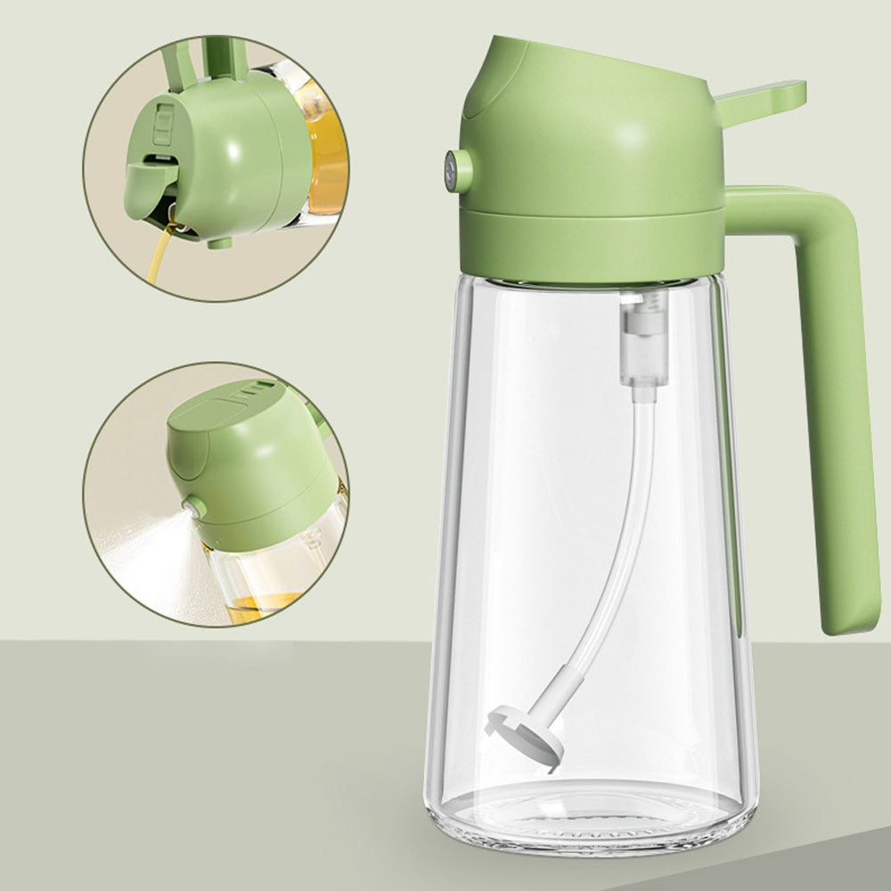 2-in-1 Glass Oil Dispenser & Vinegar Sprayer – Leak-Proof Kitchen Oil Bottle