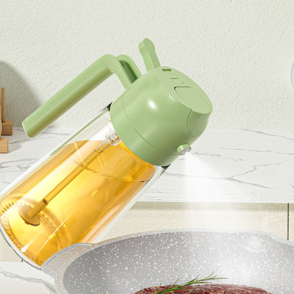2-in-1 Glass Oil Dispenser & Vinegar Sprayer – Leak-Proof Kitchen Oil Bottle