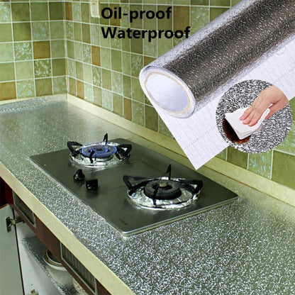 SmarterCartly™ Self-Adhesive Aluminum Foil Sticker – Oil-Proof & Waterproof Kitchen Wall & Cabinet Protector