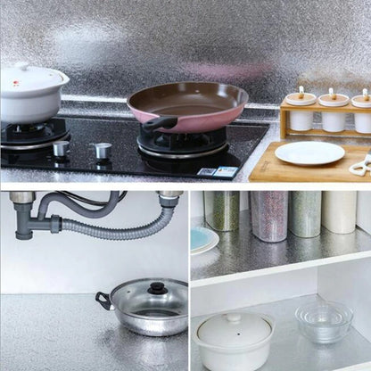 SmarterCartly™ Self-Adhesive Aluminum Foil Sticker – Oil-Proof & Waterproof Kitchen Wall & Cabinet Protector