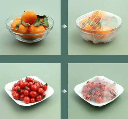 SmarterCartly™ 100Pcs Disposable Food Covers – Elastic Reusable Fresh-Keeping Bags for Bowls & Plates