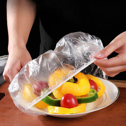 SmarterCartly™ 100Pcs Disposable Food Covers – Elastic Reusable Fresh-Keeping Bags for Bowls & Plates